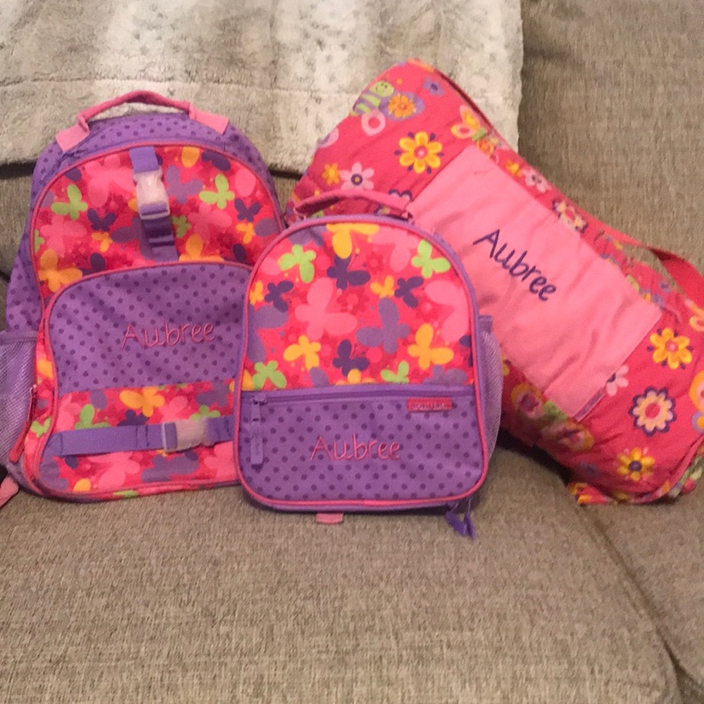 “Aubree” matching backpack lunchbox nap mat